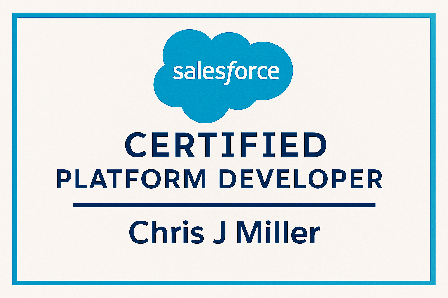 salesforce platform developer cert chris j miller